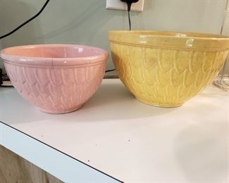 $6 sm, $15 lg, McCoy Pottery Bowls, Pink has a crack(in picture)
