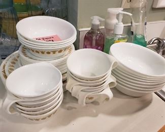 $   20 , Corelle Golden Butterfly set