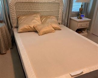 Henry Link queen wicker bed, no mattress