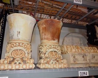 Historical Capitols, Antique Clay Fired With Heavy Glaze. 