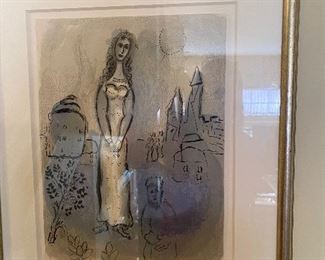Chagall double sided lithograph "Esther"