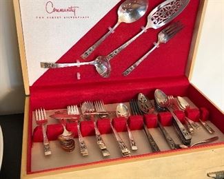 silverplate flatware set in box