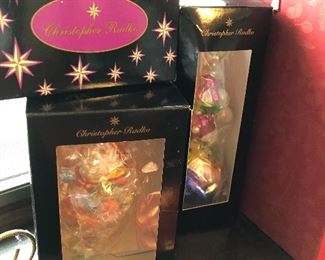 Christopher Radko ornaments in boxes