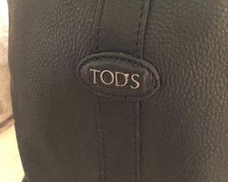 TOD's black leather weekend bag