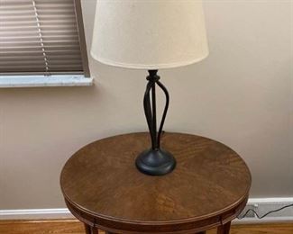 Wood Side Table Lamp
