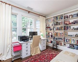 Bright and sunny upstairs office, when the cozy reading nook gets boring.