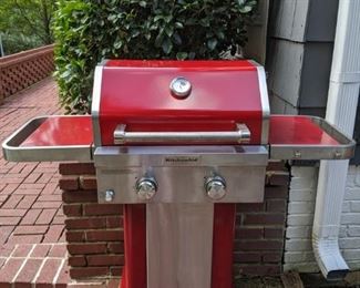 Yummy KitchenAid 2-burner propane gas grill, to match your inside mixer; model # 720-0891C. The best of summer romances, boy meets grill...