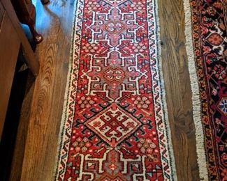 Fun Persian hand-woven wool Heriz runner, measures 2' x 6' 9".