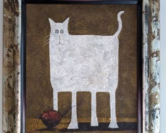 GREAT kitty art - it's heavy and love the frame.