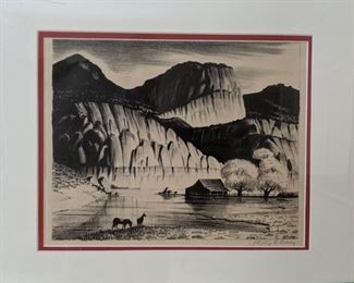 Nicely framed/matted original pen/pencil, on paper, by listed artist Philip Clieney.