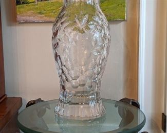 18" tall Rogaska (Slovenia) cut crystal vase - looks great on that pedestal.
