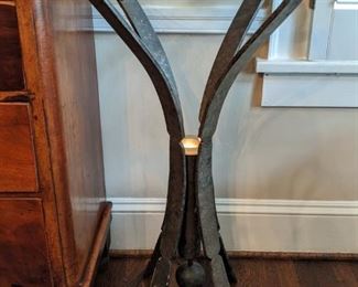 Custom made hand-forged iron lighted display pedestal - certainly one of a kind!