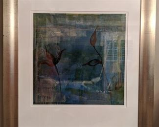 Beautifully framed/matted original contemporary abstract oil on canvas, artist signed.