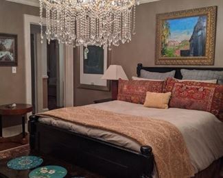 View of the master bedroom, looking towards the entrance door.