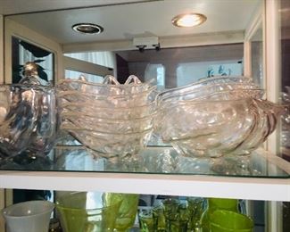 very large and nice acrylic seashell shaped serving bowls