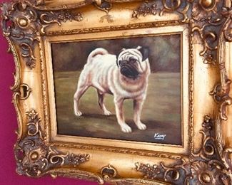 Cute original painting of Pug