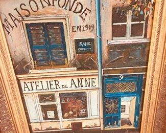 Original painting of a French cafe