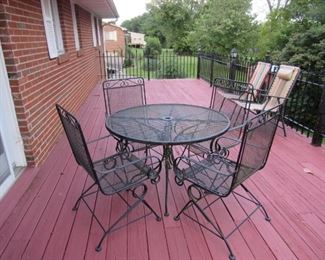 Metal Patio Set Table & 4 Chairs
