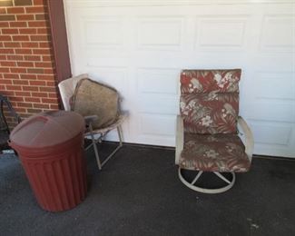 Patio Chairs and Garbage Can
