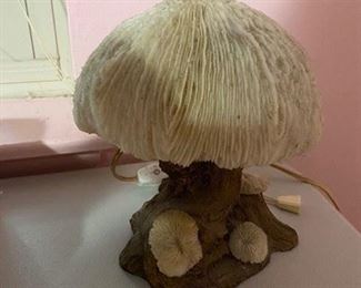 103.  Mushroom Lamp made of Sea Coral 7”t x 6”w   $34
