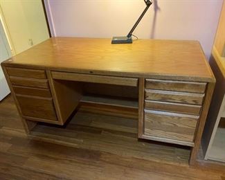 $120 Oak desk 60 1/2”L x 30”Wx 30”H 