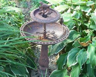 Cast iron birdbath