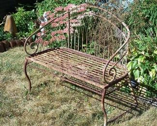 Rustic garden bench & PERENNIALS!