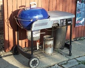 Cobalt blue Weber Performer Grill