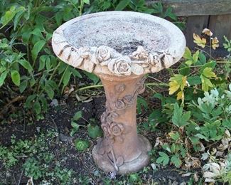 Vintage concrete birdbath