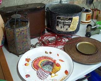 Enameled Thanksgiving platter, canning pot