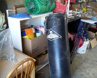 Boxing bag, afghans & much more