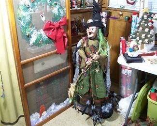 Large witch porch greeter, hand-painted screen door