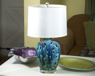 New drip-glazed ceramic lamp