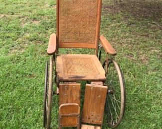 Vintage wooden wheelchair. Fantastic shape.