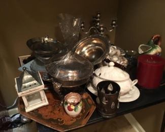 Serving pieces, Candle holder, more