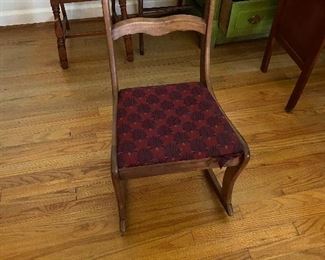 Upholstered armless rocking chair