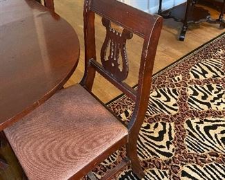 Close up of dining chairs
