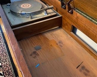 Inside of small record cabinet - top portion