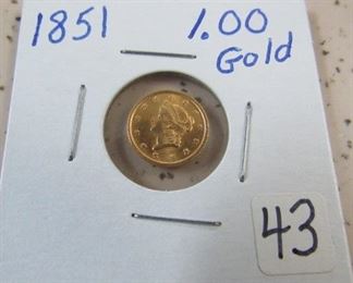 1851 Gold $1.00 Coin