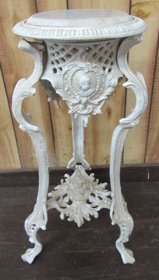 Cast Iron/Marble Top Plant Stand