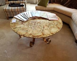 Vintage marble and resin coffee table