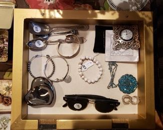 Sterling silver jewelry, sterling Tiffany & Co. items, Rayban sunglasses