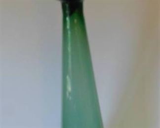 Green Glass Bottle w/Stopper