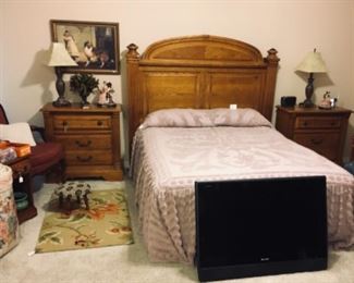 American Drew Queen Sized Bedroom Suite. Headboard, Night Stands.