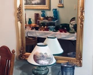 Nesting Tables & Large Quality Framed Mirror