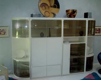 four section glass door cabinet