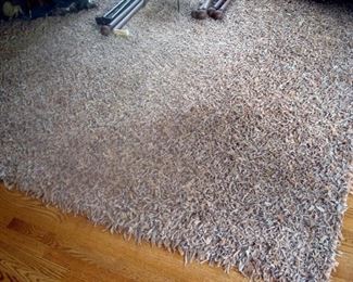 Suede strip room size rug.