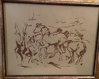 Signed & Numbered 5/50 Portfolio Lithographs by Emily Rutland.  Art Collection Depicting Scenes from Farm Life in the Early & Middle 20th Century.  Farm Animals & Landscapes of South Texas.