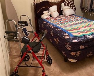 Full Size Bedroom Set Spring Air Back Supporter Mattress, Men's Clothing, Hand Crafted Crocheted Throw Blankets, Ironing Board, Walker, Walker/Rollator
