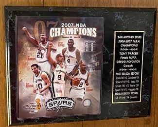 Spurs 2007 NBA Champions Wall Plaque